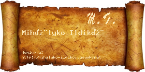 Mihályko Ildikó névjegykártya